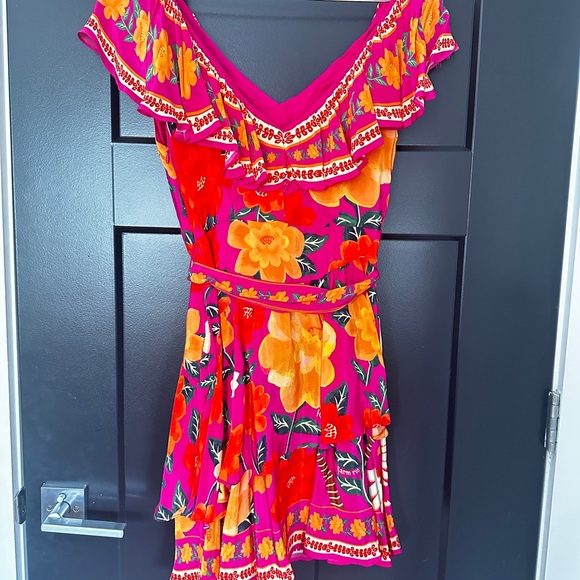 FARM Rio Pink Flowers Tapestry Mini Dress Small - Picture 11 of 11